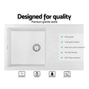 Stone Kitchen Sink 855X500MM Granite Under/Topmount Basin Bowl Laundry White