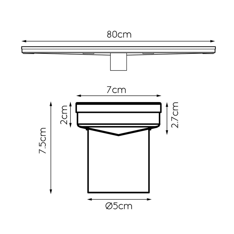 Bathroom 800mm Stainless Steel Shower Grate