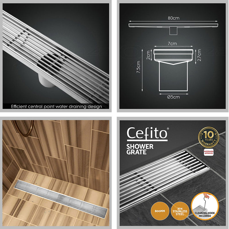 Bathroom 800mm Stainless Steel Shower Grate
