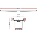 Stainless Steel Shower Grate Tile Insert Bathroom Floor Drain Liner 1000MM Black