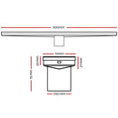 Stainless Steel Shower Grate Tile Insert Bathroom Floor Drain Liner 900MM Black