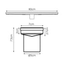 800mm Stainless Steel Shower Grate Tile Drain Square Bathroom Home