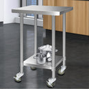430 Stainless Steel Kitchen Benches Work Bench Food Prep Table with Wheels 610MM x 610MM