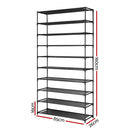 50 Pairs 10 Tier Shoe Rack Metal Shelf Holder Stackable Portable Black