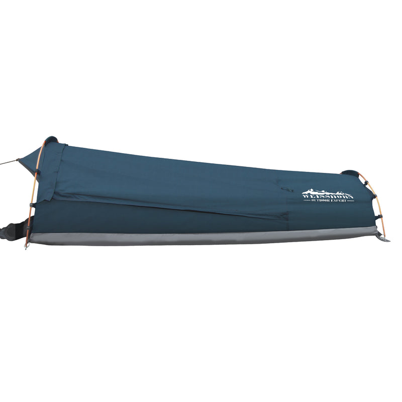Weisshorn Biker Swag Single Camping Swags Navy Water Resistant Ripstop Canvas