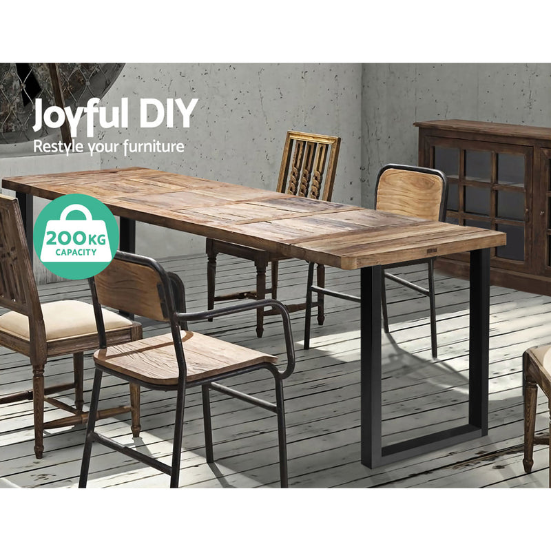 2x Coffee Dining Steel Table Legs 71x50CM Industrial Vintage Bench Metal Box
