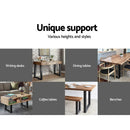 2x Coffee Dining Steel Table Legs Industrial Vintage Bench Metal Box Shape 710MM