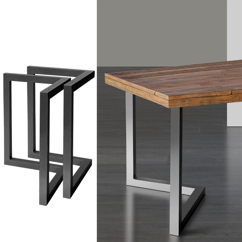 2x Coffee Dining Table Legs 71x70CM Steel Industrial Vintage Bench Metal