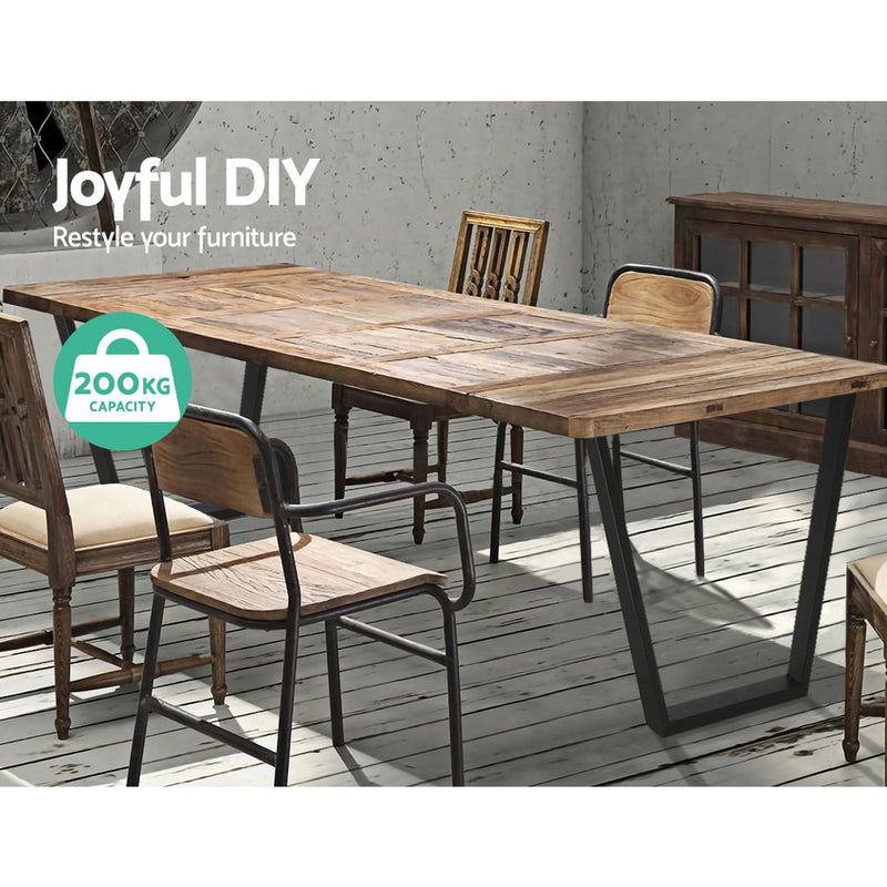 2x Coffee Dining Table Legs 71x65/40CM Industrial Vintage Bench Metal Trapezoid