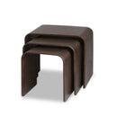 Set of 3 Wooden Coffee Table - Walnut