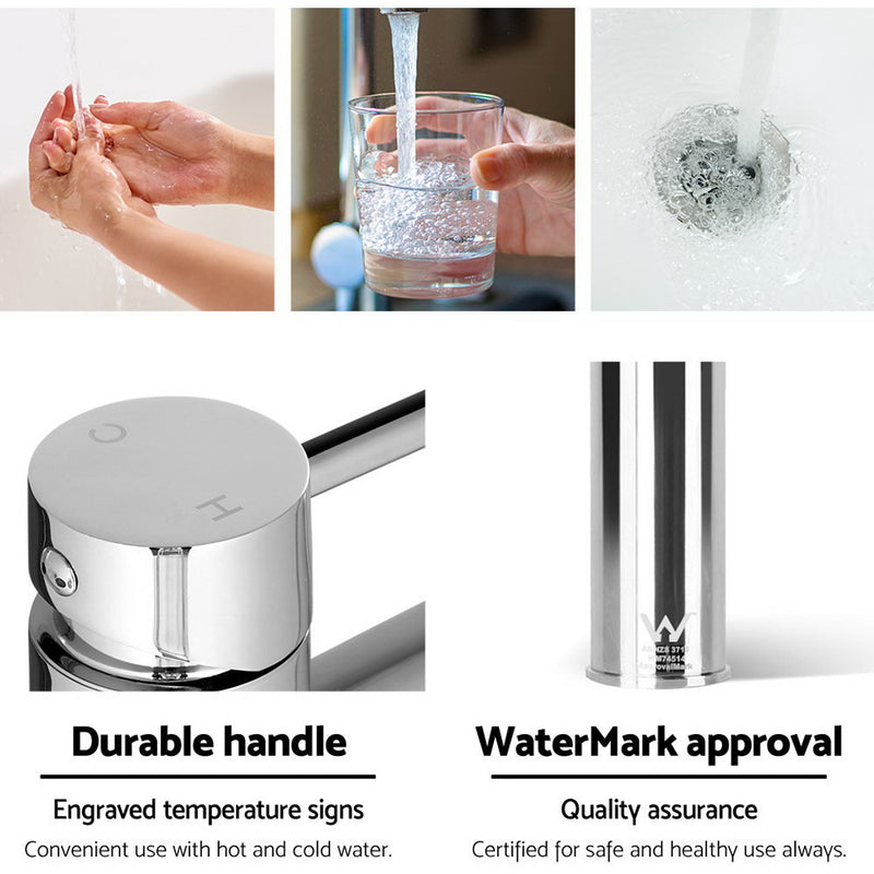 Basin Mixer Tap Faucet Silver