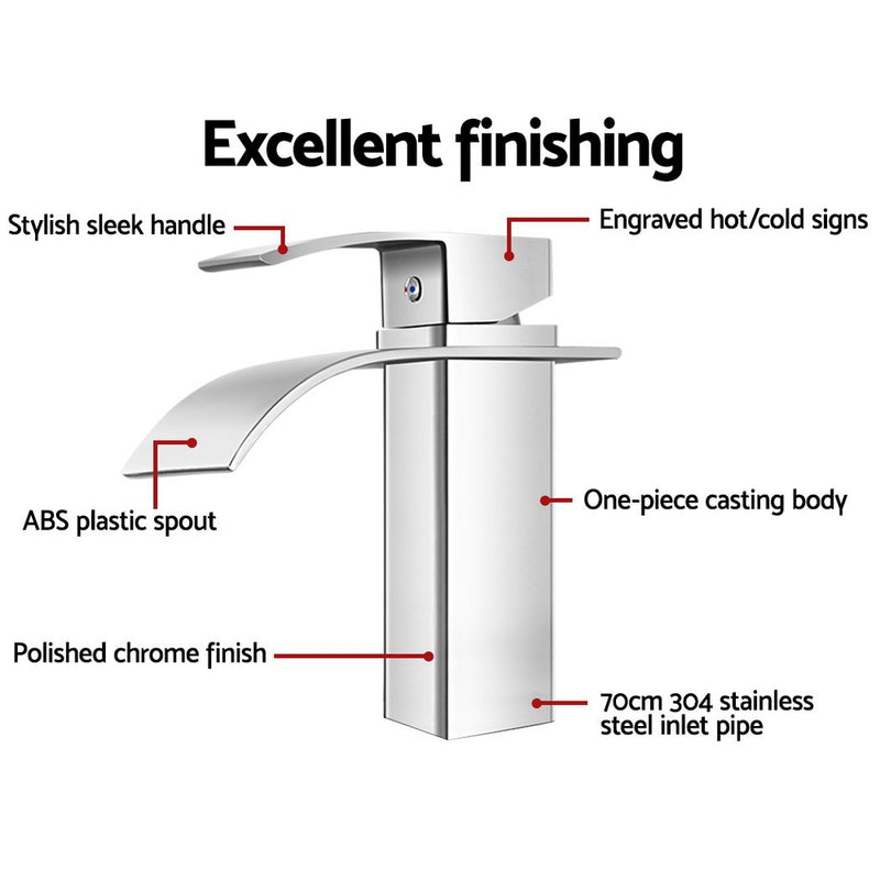 Mixer Tap Bathroom Taps Faucet Basin Sink Vanity Brass Chrome  Silver