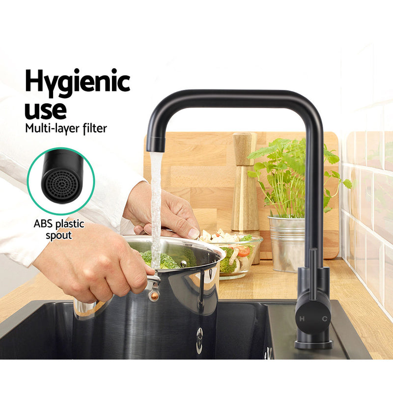 Mixer Kitchen Faucet Tap Swivel Spout  Black