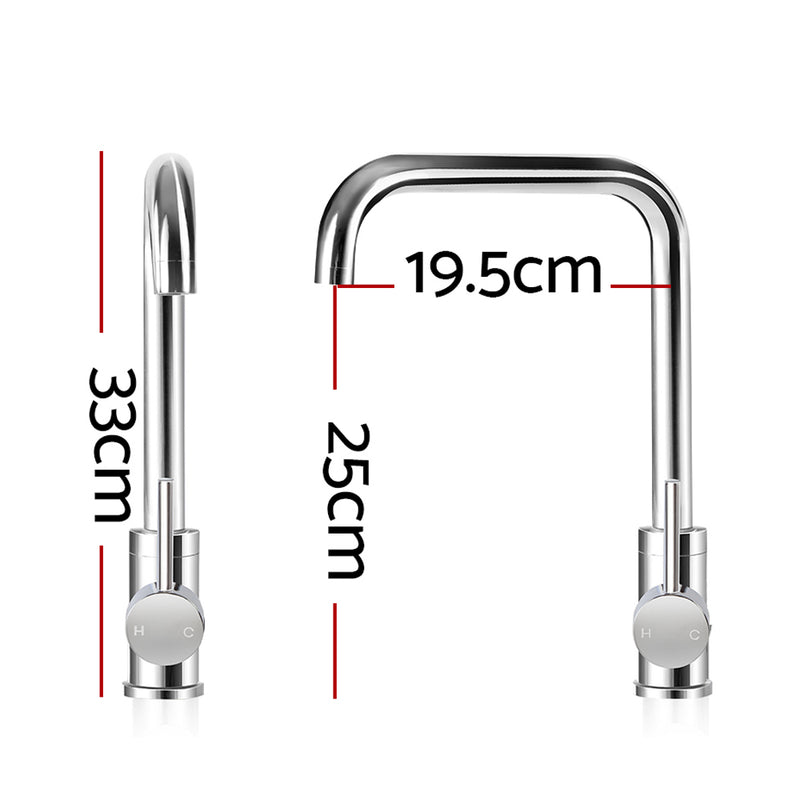 Mixer Kitchen Faucet Tap Swivel Spout  Silver