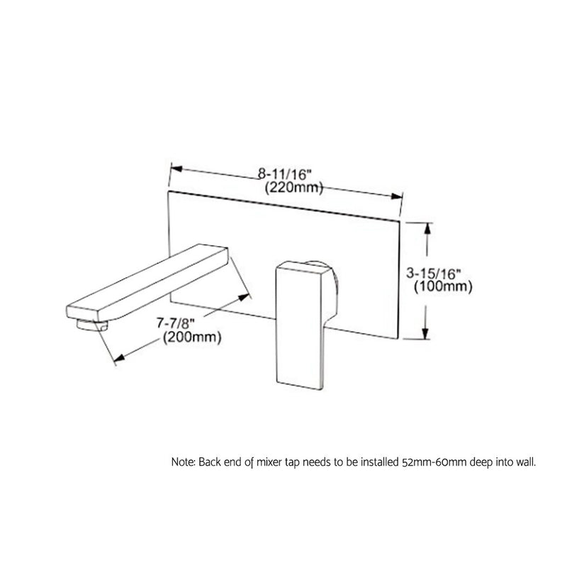 Bathroom Tap Wall Square Silver Basin Mixer Taps Vanity Brass Faucet