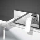 Bathroom Tap Wall Square Silver Basin Mixer Taps Vanity Brass Faucet