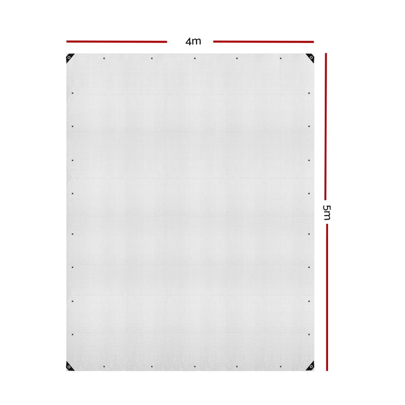 4x5m Tarp Camping Tarps Poly Tarpaulin Heavy Duty Cover 135gsm Clear
