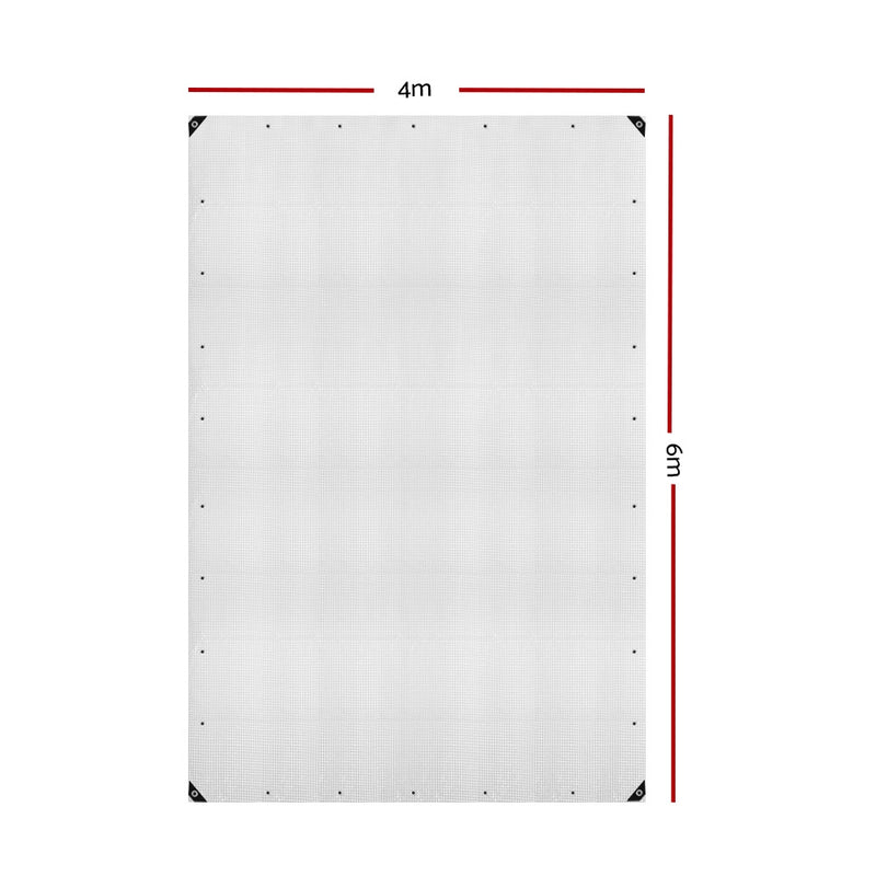 4x6m Tarp Camping Tarps Poly Tarpaulin Heavy Duty Cover 135gsm Clear