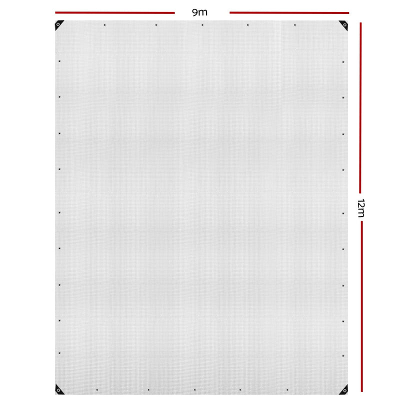 9x12m Tarp Camping Tarps Poly Tarpaulin Heavy Duty Cover 135gsm Clear