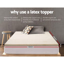 Giselle Bedding Pure Natural Latex Mattress Topper 7 Zone 5cm Double