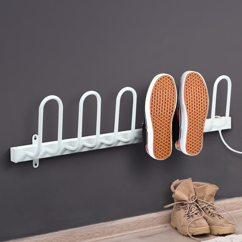 Electric Heated Shoes Warmer Socks Dryer Bathroom Racks Rails Gloves Sterilizer Heater 3 Pairs White