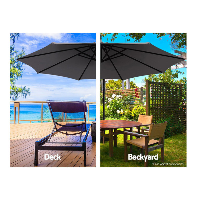 3M Outdoor Furniture Garden Umbrella Charcoal