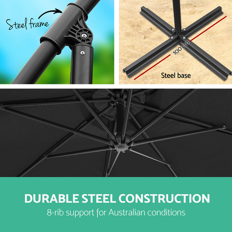 3M Outdoor Umbrella - Black