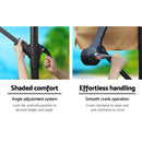 3M Umbrella with 50x50cm Base Outdoor Umbrellas Cantilever Patio Sun Beach UV Beige