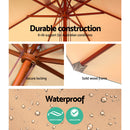 2.7M Outdoor Pole Umbrella Cantilever Stand Garden Umbrellas Patio Beige