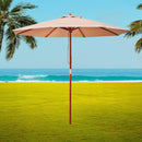 2.7M Outdoor Pole Umbrella Cantilever Stand Garden Umbrellas Patio Beige