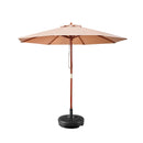 2.7M Umbrella with Base Outdoor Pole Umbrellas Garden Stand Deck Beige