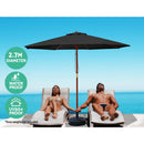 2.7M Outdoor Pole Umbrella Cantilever Stand Garden Umbrellas Patio Black