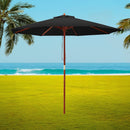 2.7M Outdoor Pole Umbrella Cantilever Stand Garden Umbrellas Patio Black