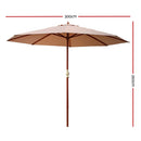 3M Outdoor Pole Umbrella Cantilever Stand Garden Umbrellas Patio Beige