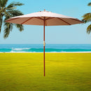 3M Outdoor Pole Umbrella Cantilever Stand Garden Umbrellas Patio Beige