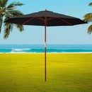 3M Outdoor Pole Umbrella Cantilever Stand Garden Umbrellas Patio Black