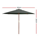 Umbrella Outdoor Pole Umbrellas Stand Sun Beach Garden Deck Charcoal 3M