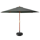 Outdoor Umbrella Pole Umbrellas 3M W/ Base Garden Stand Deck Charcoal