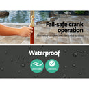 Outdoor Umbrella Pole Umbrellas 3M W/ Base Garden Stand Deck Charcoal