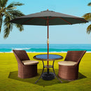 Outdoor Umbrella Pole Umbrellas 3M W/ Base Garden Stand Deck Charcoal