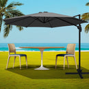 3M Roma Outdoor Furniture Garden Umbrella 360 Degree Charcoal