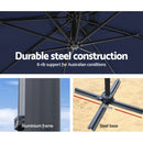 3M Roma Outdoor Furniture Garden Umbrella 360 Degree Navy
