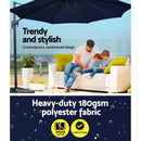 3M Roma Outdoor Furniture Garden Umbrella 360 Degree Navy