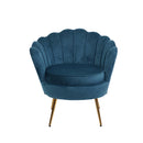 Armchair Lounge Chair Accent Retro Armchairs Lounge Shell Velvet Navy