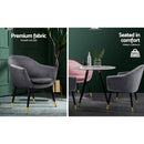 Armchair Accent Chair Retro Wooden Armchairs Single Sofa Velvet Seat Grey
