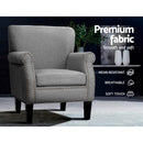 Armchair Accent Chair Retro Armchairs Lounge Accent Chair Single Sofa Linen Fabric Seat Grey