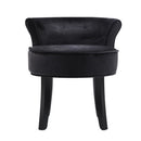 Velvet Vanity Stool Backrest Stools Dressing Table Chair Makeup Bedroom Black