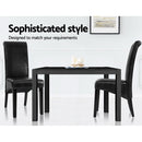 Set of 2 Dining Chairs French Provincial Kitchen Cafe PU Leather Padded High Back Pine Wood Black