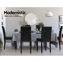 Set of 2 Dining Chairs PU Leather Padded High Back Wood Cafe Kitchen Black