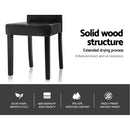 Set of 2 Dining Chairs PU Leather Padded High Back Wood Cafe Kitchen Black